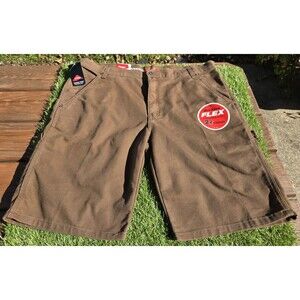 Dickies Flex Brown Carpenter Shorts Mens Size 38 New With Tags Stretch Fit